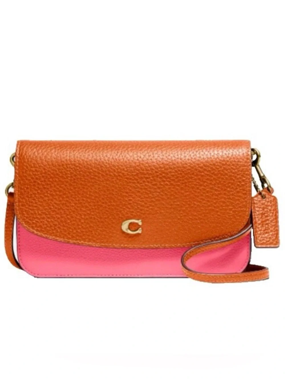 COACH🩷🧡Hayden🧡🩷COLORBLOCK CONVERTIBLE PEBBLE LEATHER CROSSBODY BAG 🌟NWOT🌟